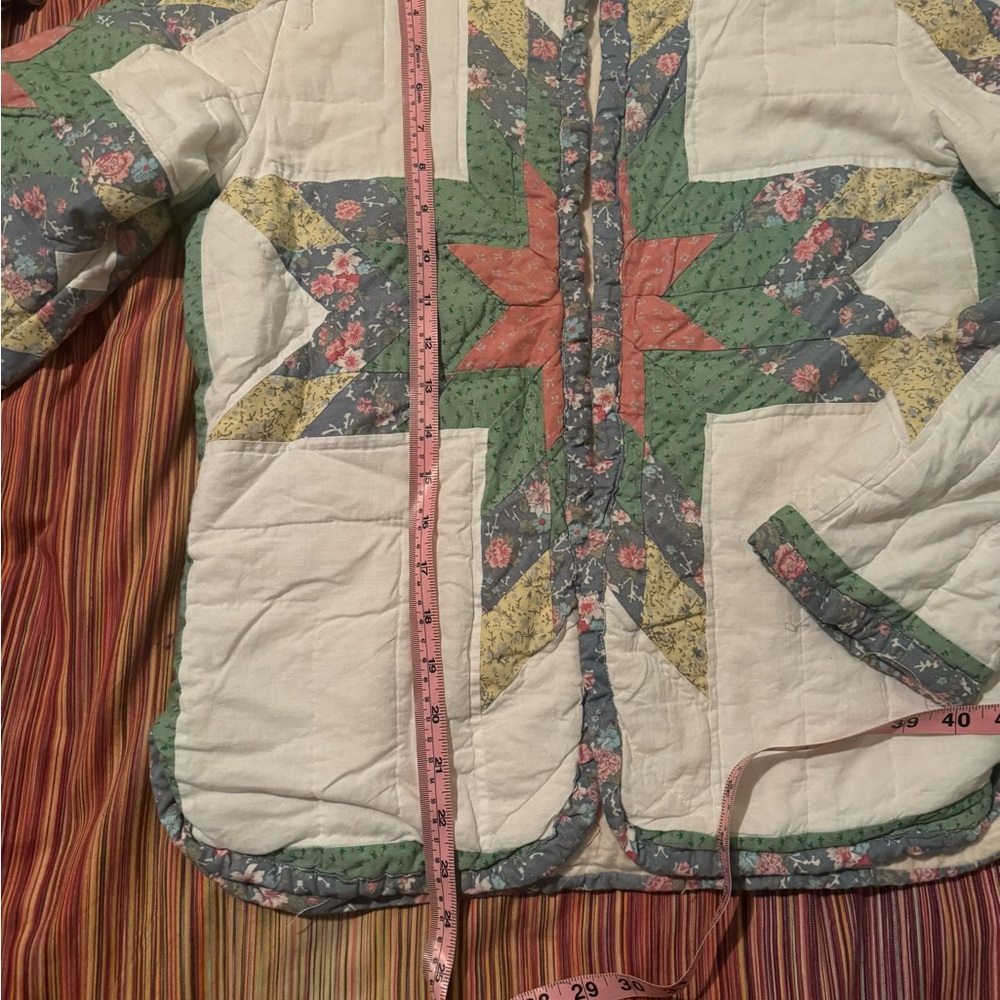 Vintage Handmade Cottage Core Quilt Jacket size small - Picture 6 of 11